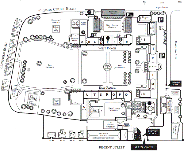 Plan of Downing College, 2018