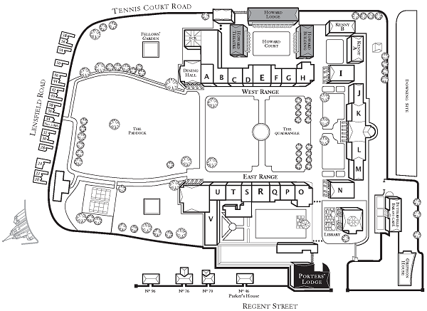 Plan of Downing College, 2014