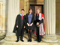 Barry Everitt with the JCR and MCR Presidents