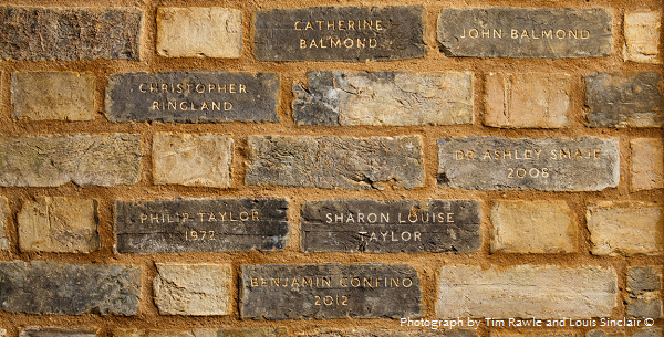 Close-up of engraved brickes in First Court, Photograph by Tim Rawle and Louis Sinclair ©