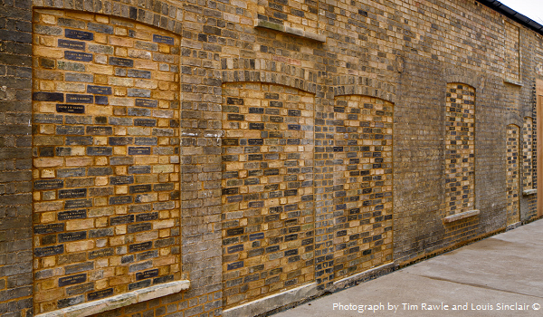 Engraved bricks in situ, Photograph by Tim Rawle and Louis Sinclair ©
