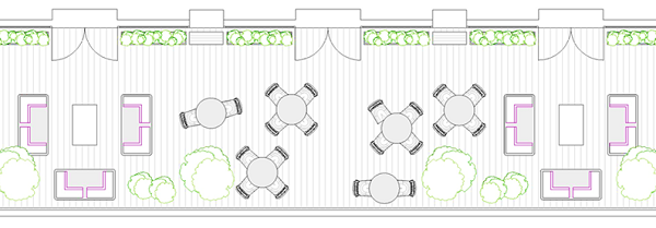 Plan of Parker's House roof terrace